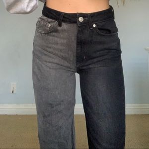 colorblock BDG jeans, straight leg & raw hem